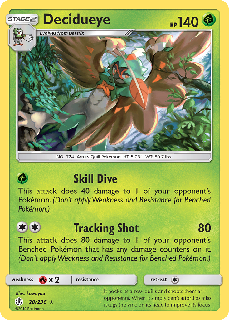 Decidueye (20/236) [Sun & Moon: Cosmic Eclipse] | Galactic Gamez