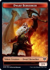 Dwarf Berserker // Emblem - Tibalt, Cosmic Impostor Double-sided Token [Kaldheim Tokens] | Galactic Gamez
