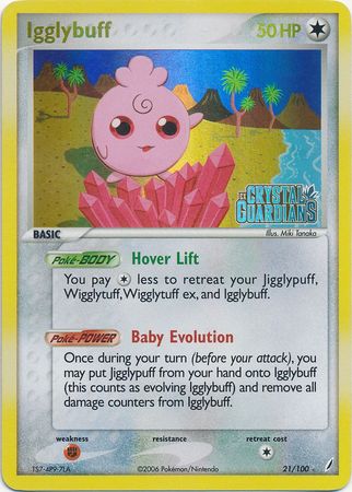 Igglybuff (21/100) (Stamped) [EX: Crystal Guardians] | Galactic Gamez