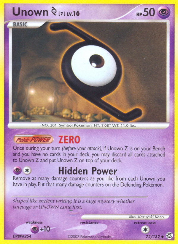 Unown Z (72/132) [Diamond & Pearl: Secret Wonders] | Galactic Gamez