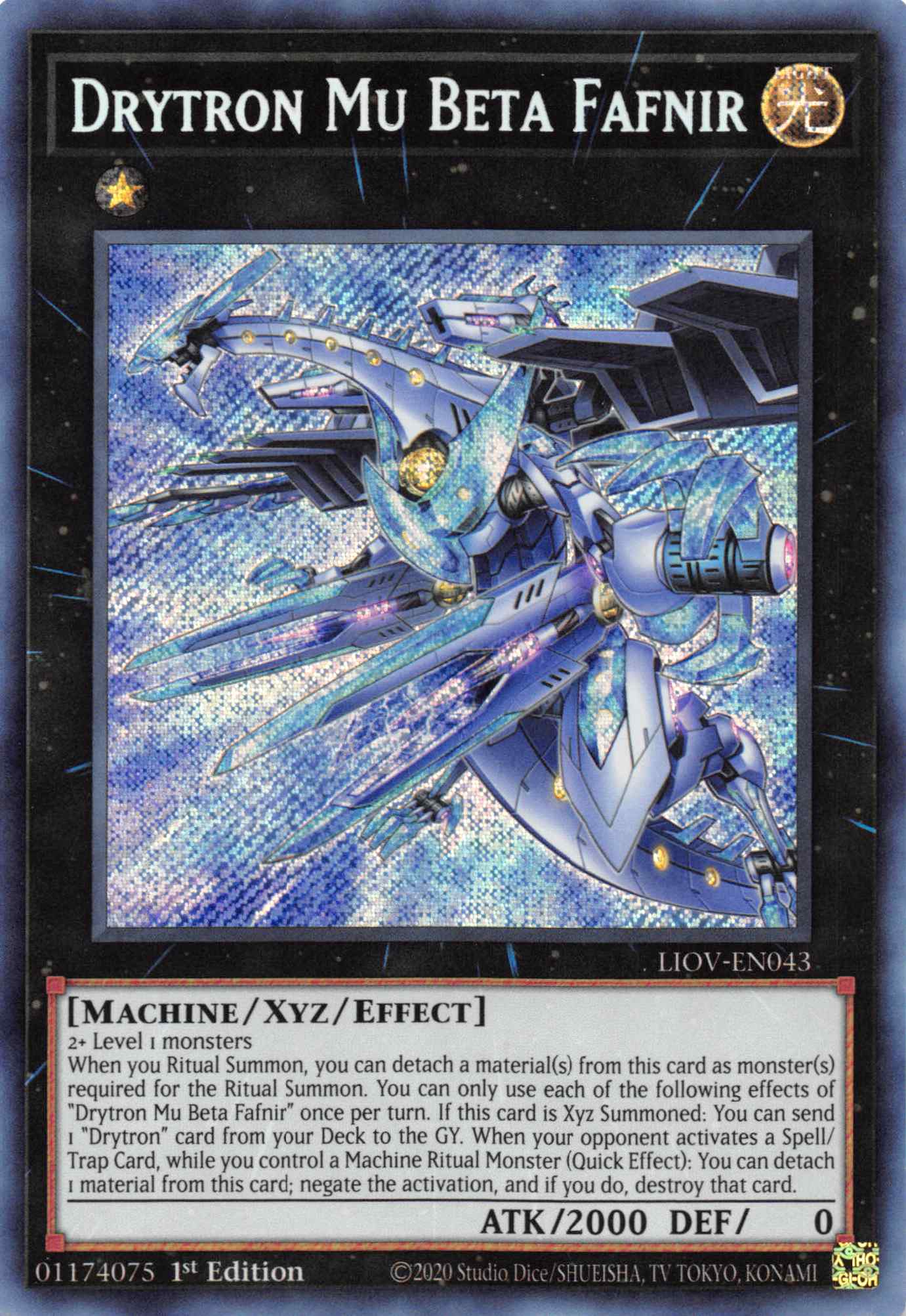 Drytron Mu Beta Fafnir [LIOV-EN043] Secret Rare | Galactic Gamez