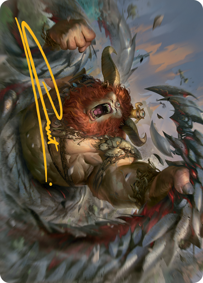 Borborygmos and Fblthp Art Card (42) (Gold-Stamped Signature) [March of the Machine Art Series] | Galactic Gamez