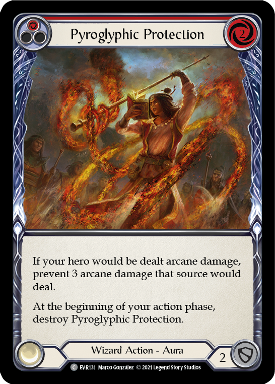 Pyroglyphic Protection (Red) [EVR131] (Everfest)  1st Edition Rainbow Foil | Galactic Gamez