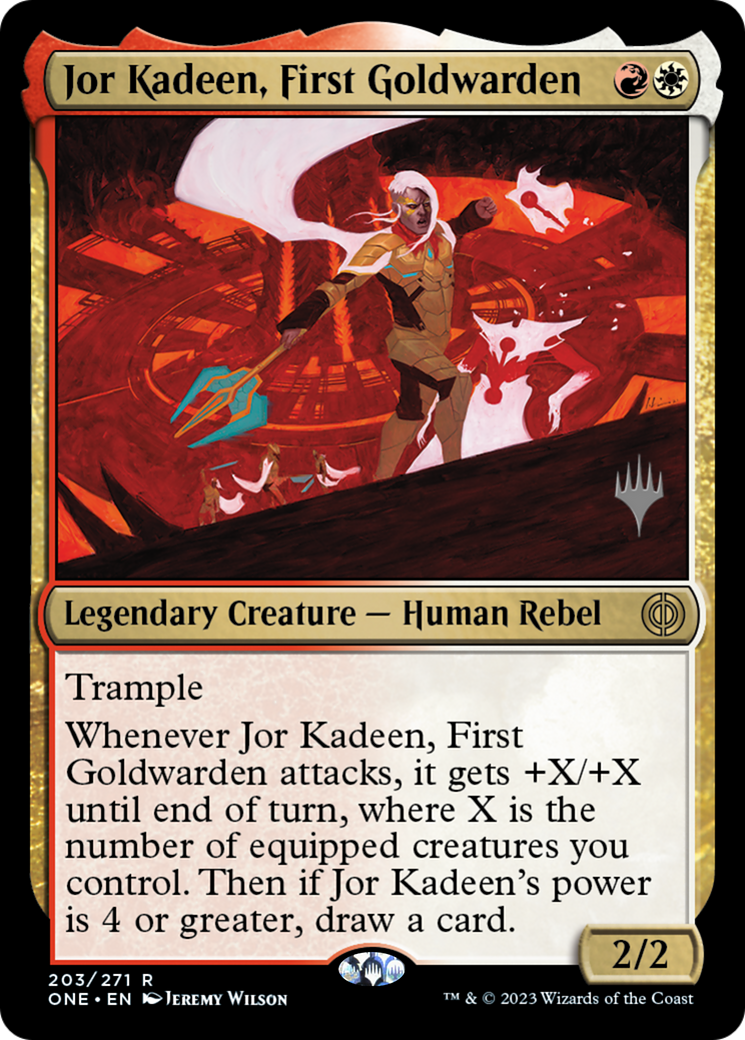 Jor Kadeen, First Goldwarden (Promo Pack) [Phyrexia: All Will Be One Promos] | Galactic Gamez