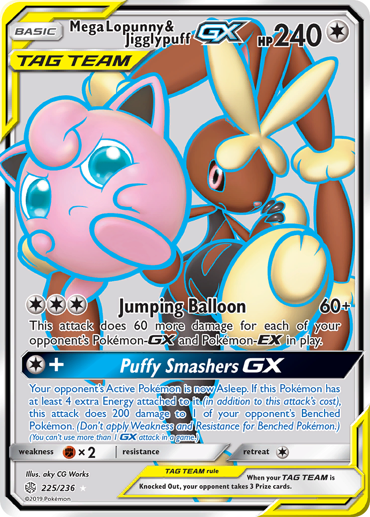 Mega Lopunny & Jigglypuff GX (225/236) [Sun & Moon: Cosmic Eclipse] | Galactic Gamez