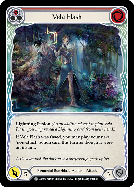 Vela Flash (Red) [ELE076] (Tales of Aria)  1st Edition Rainbow Foil | Galactic Gamez