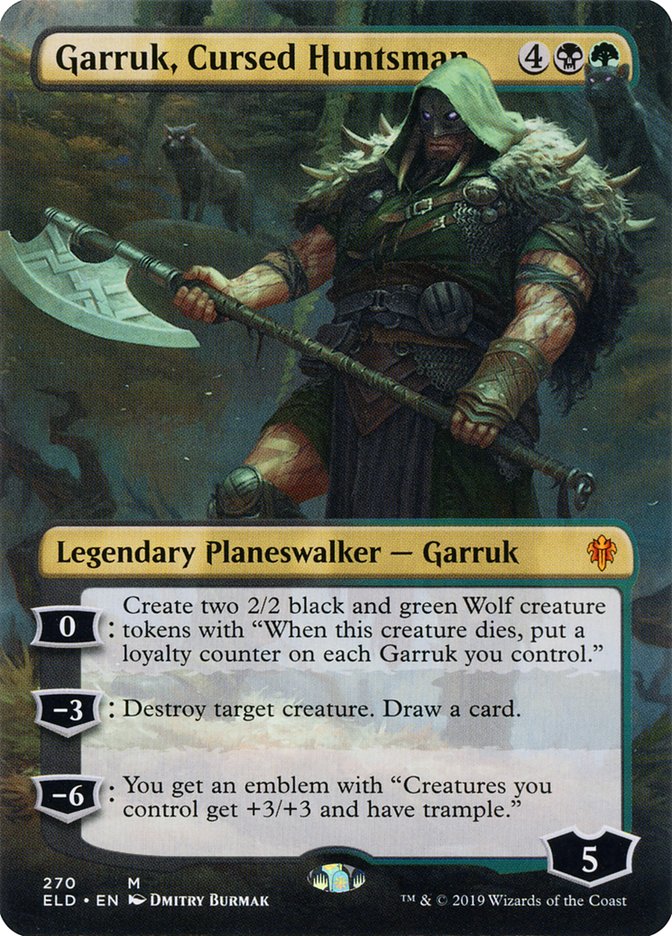 Garruk, Cursed Huntsman (Borderless) [Throne of Eldraine] | Galactic Gamez
