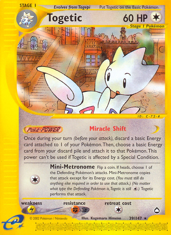 Togetic (39/147) [Aquapolis] | Galactic Gamez