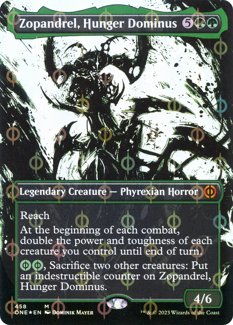 Zopandrel, Hunger Dominus (Borderless Ichor Step-and-Compleat Foil) [Phyrexia: All Will Be One] | Galactic Gamez