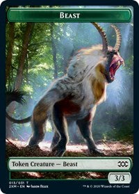 Beast // Treasure Double-sided Token [Double Masters Tokens] | Galactic Gamez