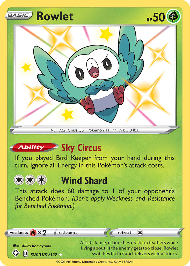 Rowlet (SV001/SV122) [Sword & Shield: Shining Fates] | Galactic Gamez