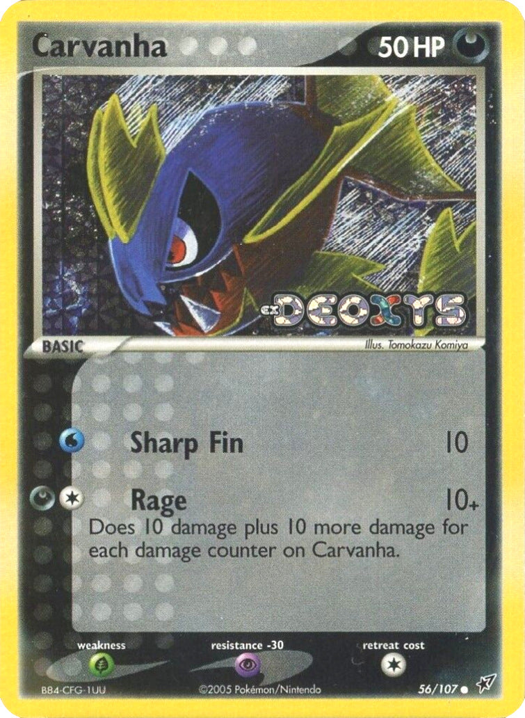 Carvanha (56/107) (Stamped) [EX: Deoxys] | Galactic Gamez