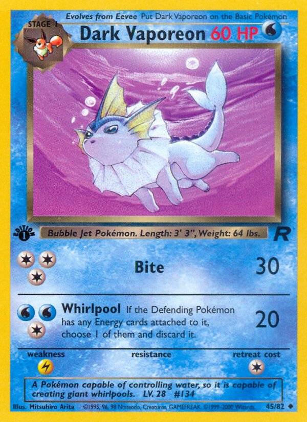 Dark Vaporeon (45/82) [Team Rocket 1st Edition] | Galactic Gamez