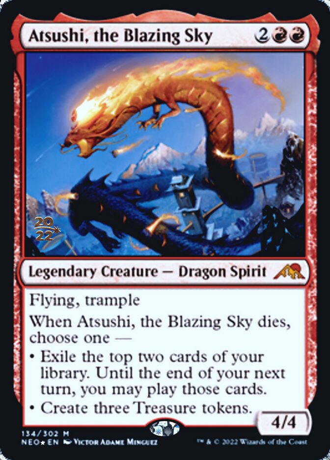 Atsushi, the Blazing Sky [Kamigawa: Neon Dynasty Prerelease Promos] | Galactic Gamez