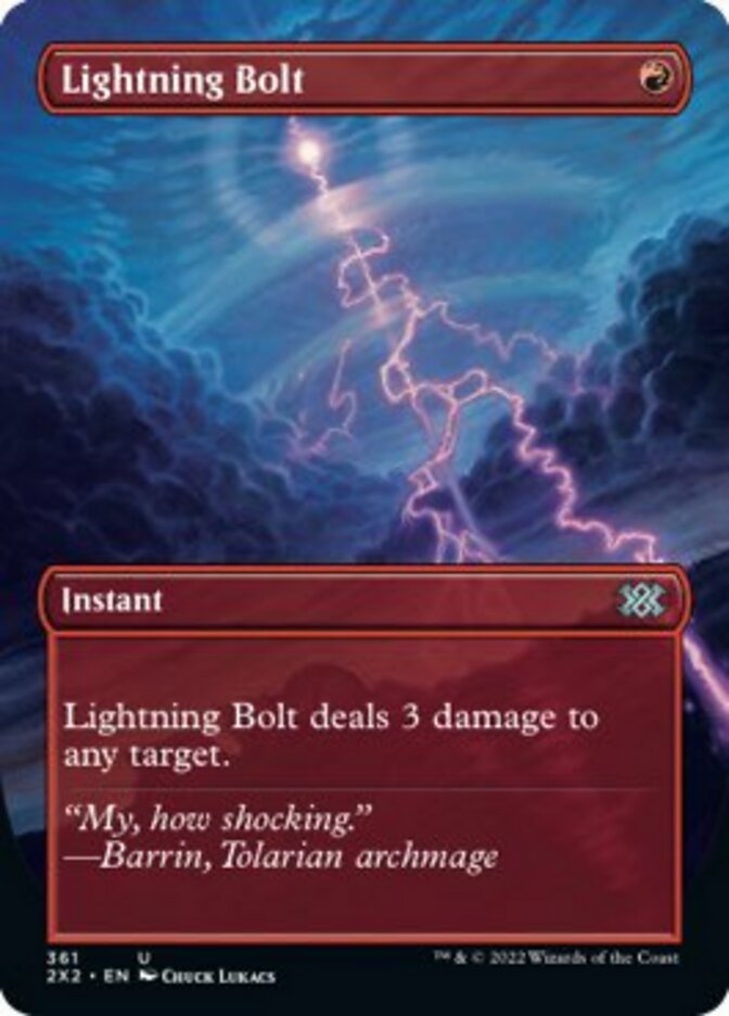 Lightning Bolt (Borderless Alternate Art) [Double Masters 2022] | Galactic Gamez