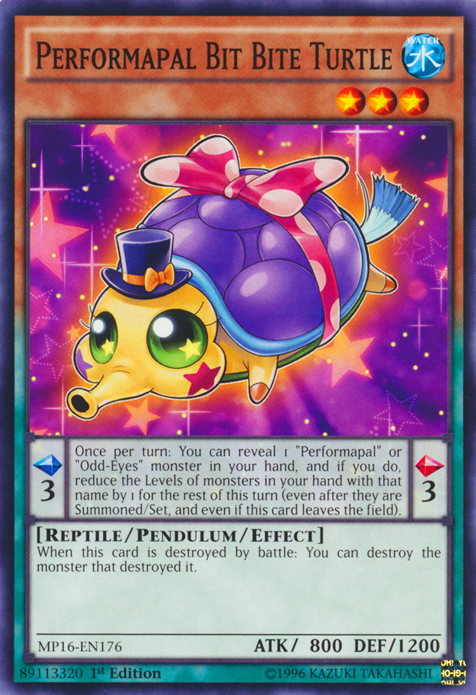 Performapal Bit Bite Turtle [MP16-EN176] Common | Galactic Gamez