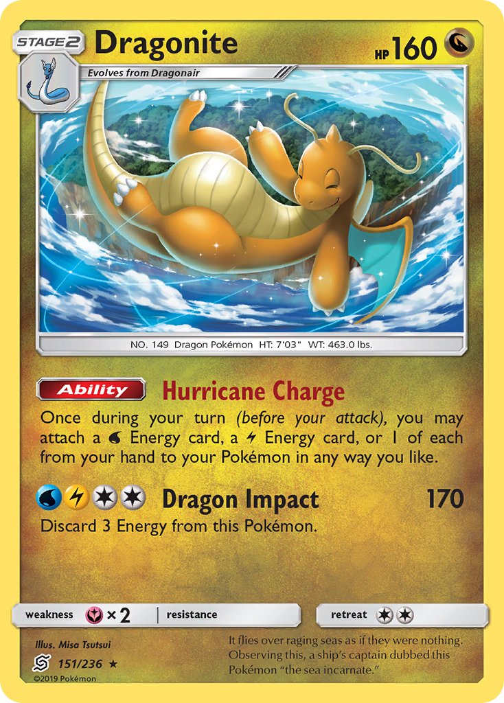 Dragonite (151/236) (Cracked Ice Holo) (Theme Deck Exclusives) [Sun & Moon: Unified Minds] | Galactic Gamez