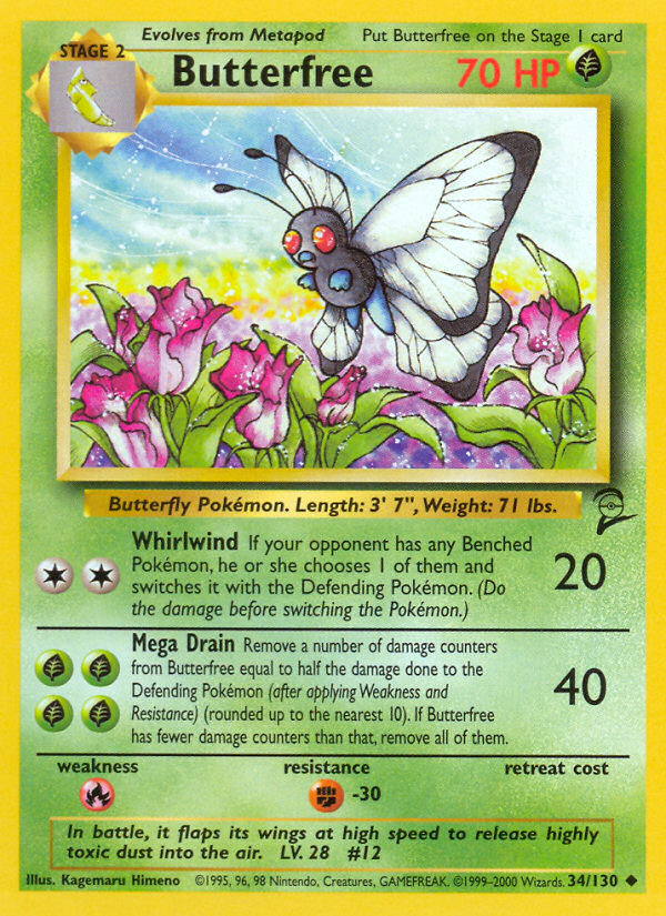 Butterfree (34/130) [Base Set 2] | Galactic Gamez