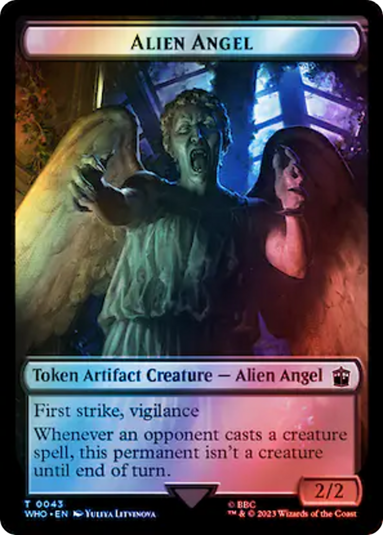 Alien Angel // Clue (0051) Double-Sided Token (Surge Foil) [Doctor Who Tokens] | Galactic Gamez