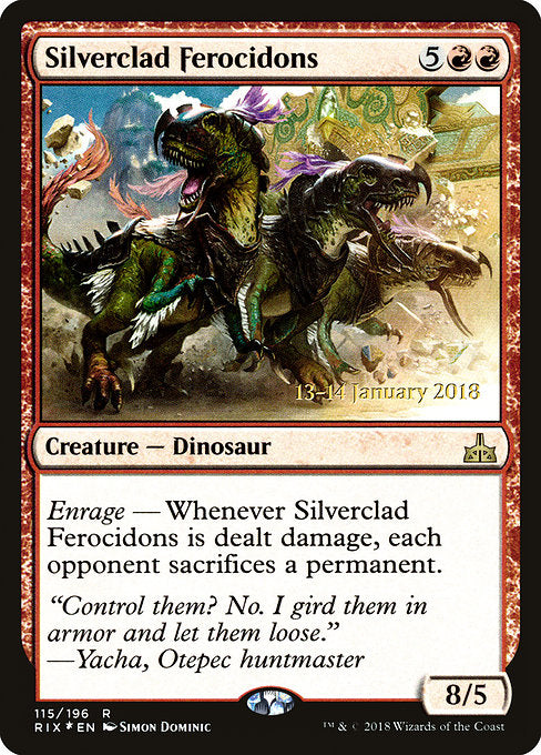 Silverclad Ferocidons [Rivals of Ixalan Promos] | Galactic Gamez