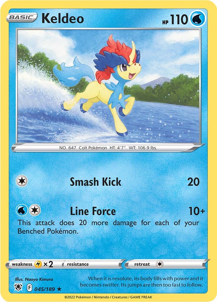 Keldeo (045/189) (Theme Deck Exclusive) [Sword & Shield: Astral Radiance] | Galactic Gamez