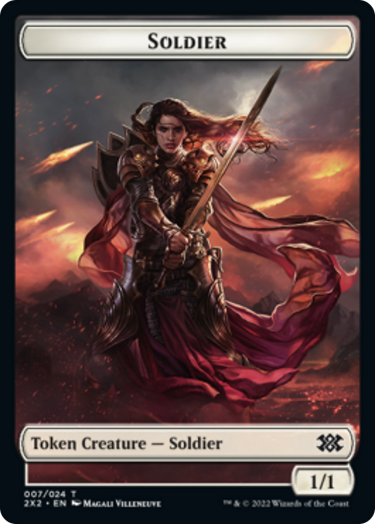 Drake // Soldier Double-sided Token [Double Masters 2022 Tokens] | Galactic Gamez