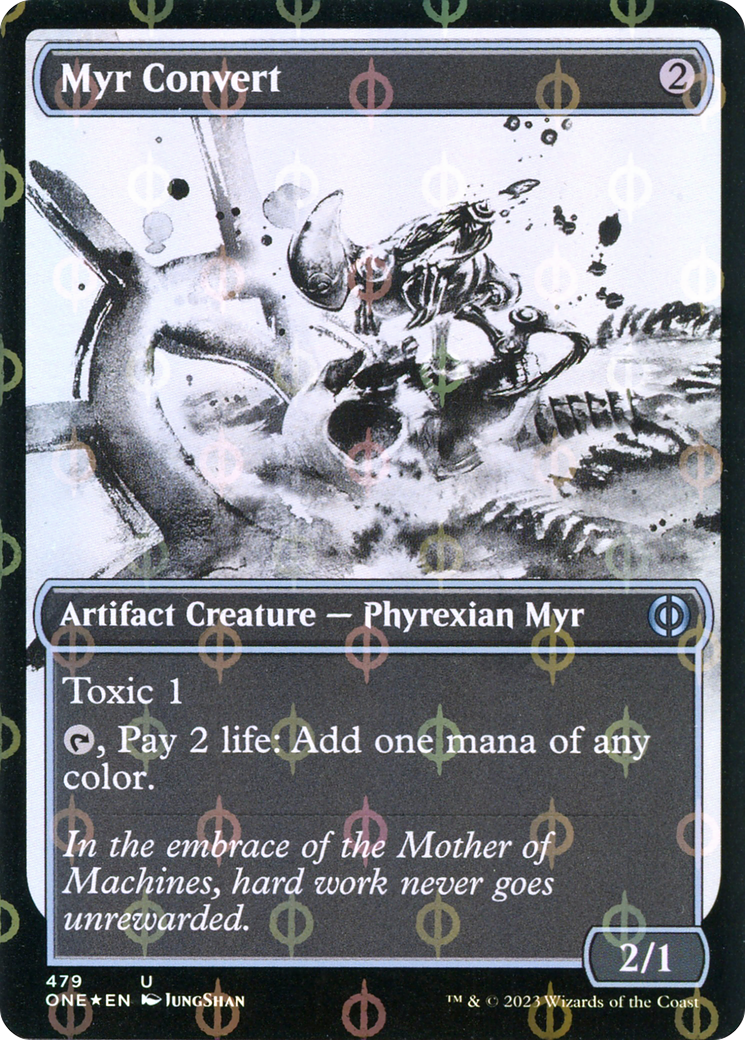 Myr Convert (Showcase Ichor Step-and-Compleat Foil) [Phyrexia: All Will Be One] | Galactic Gamez