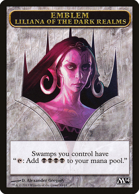 Liliana of the Dark Realms Emblem [Magic 2014 Tokens] | Galactic Gamez