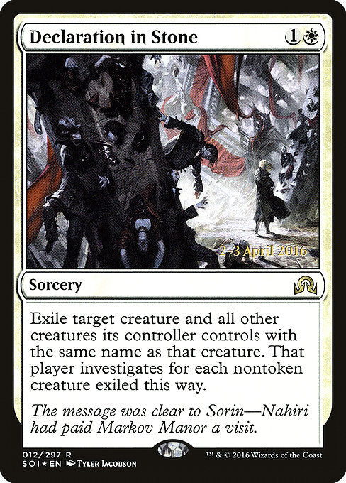 Declaration in Stone [Shadows over Innistrad Promos] | Galactic Gamez