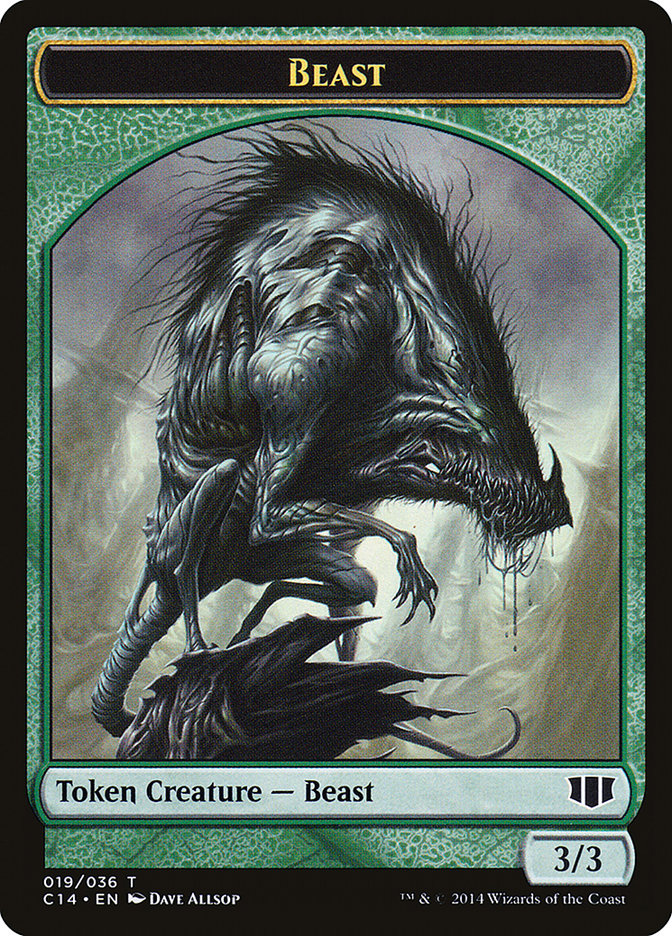 Elemental // Beast (019/036) Double-sided Token [Commander 2014 Tokens] | Galactic Gamez