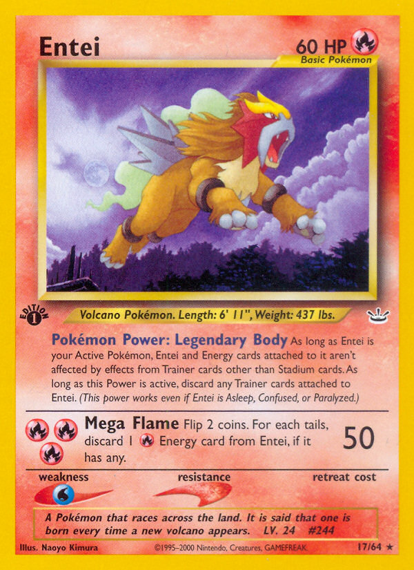 Entei (17/64) [Neo Revelation 1st Edition] | Galactic Gamez