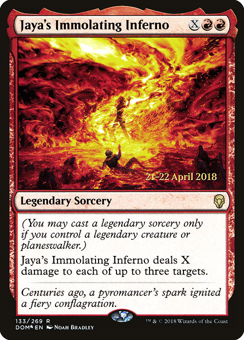 Jaya's Immolating Inferno [Dominaria Promos] | Galactic Gamez