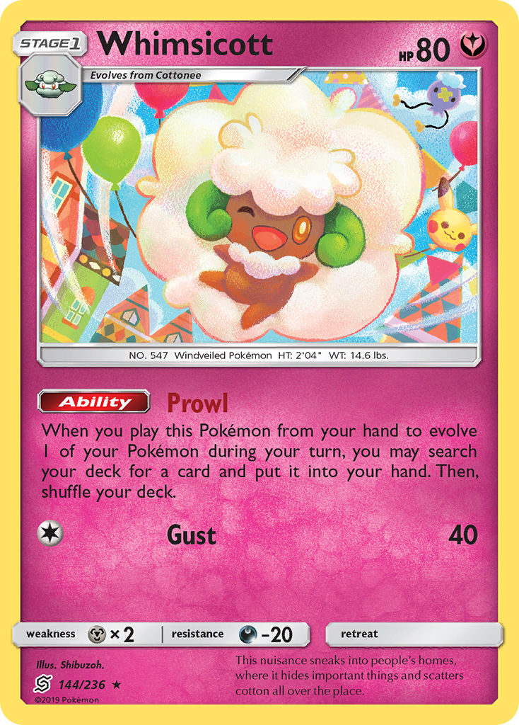 Whimsicott (144/236) [Sun & Moon: Unified Minds] | Galactic Gamez