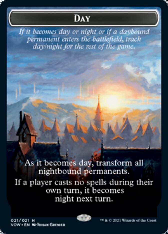 Day // Night Double-sided Token [Innistrad: Crimson Vow Tokens] | Galactic Gamez