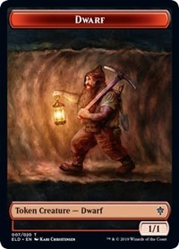 Dwarf // Food (16) Double-sided Token [Throne of Eldraine Tokens] | Galactic Gamez