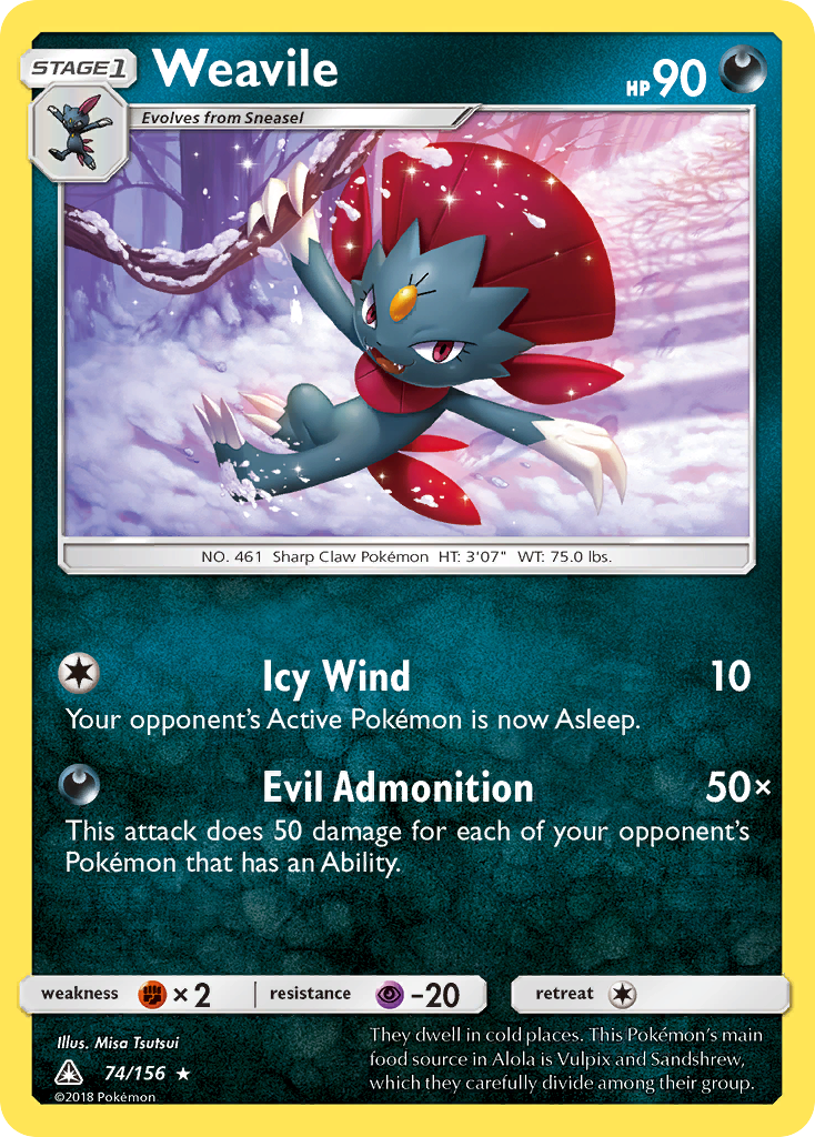 Weavile (74/156) [Sun & Moon: Ultra Prism] | Galactic Gamez