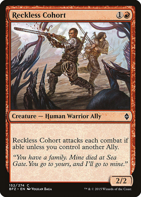 Reckless Cohort [Battle for Zendikar] | Galactic Gamez