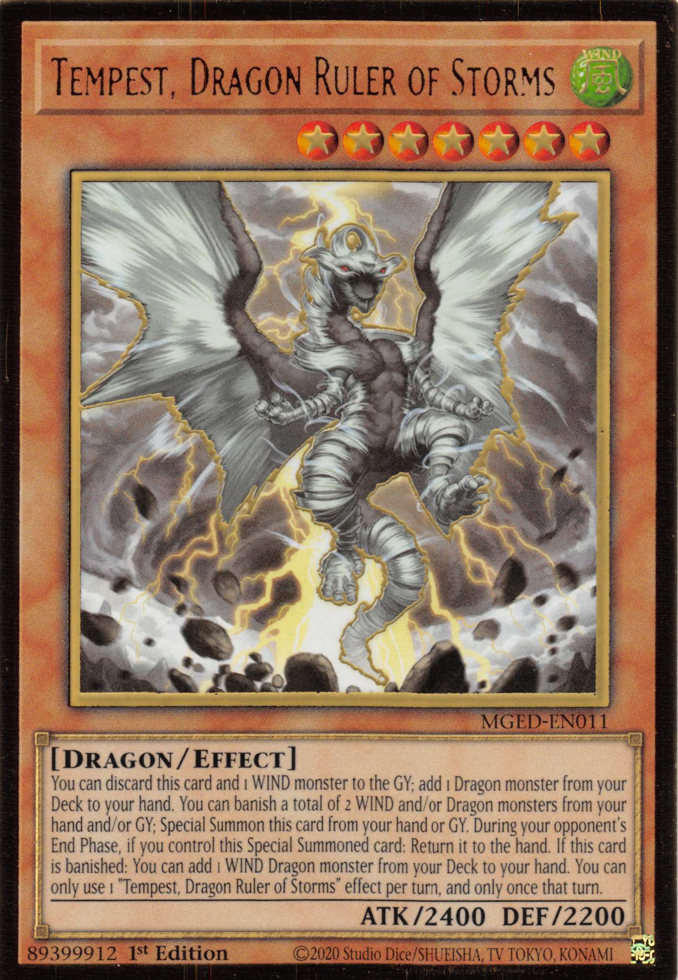 Tempest, Dragon Ruler of Storms [MGED-EN011] Gold Rare | Galactic Gamez