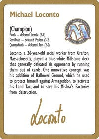 1996 Michael Loconto Biography Card [World Championship Decks] | Galactic Gamez