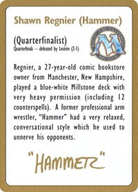 1996 Shawn "Hammer" Regnier Biography Card [World Championship Decks] | Galactic Gamez