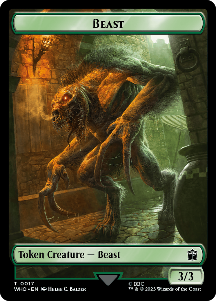 Soldier // Beast Double-Sided Token [Doctor Who Tokens] | Galactic Gamez
