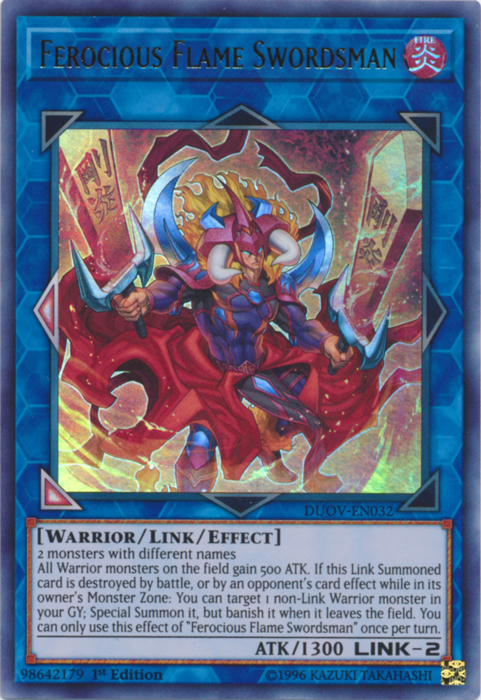 Ferocious Flame Swordsman [DUOV-EN032] Ultra Rare | Galactic Gamez