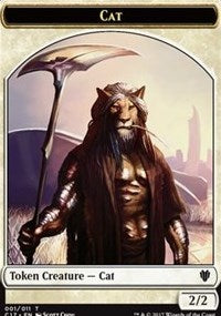 Cat (001) // Cat Warrior (008) Double-sided Token [Commander 2017 Tokens] | Galactic Gamez