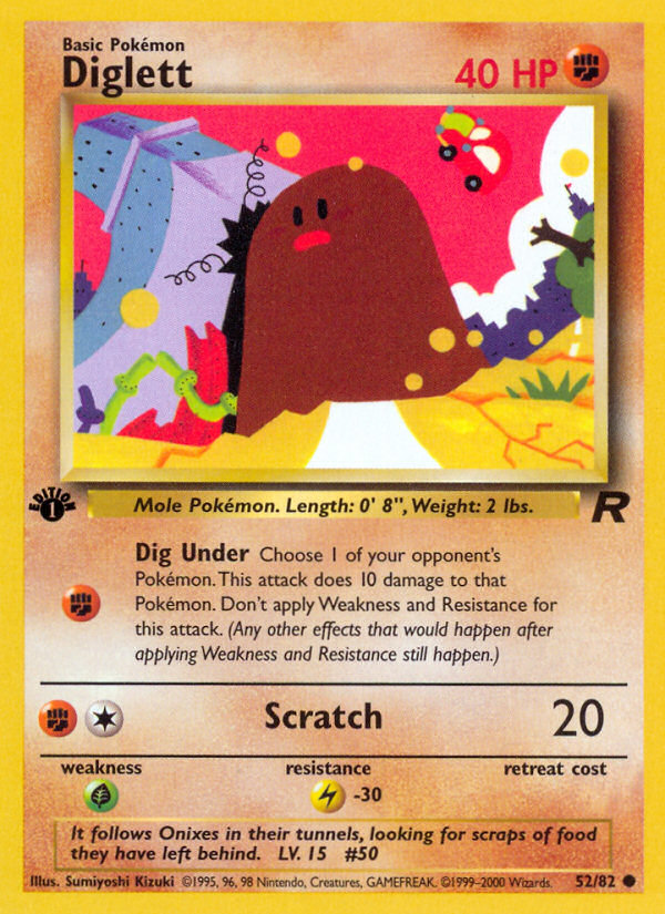 Diglett (52/82) [Team Rocket 1st Edition] | Galactic Gamez