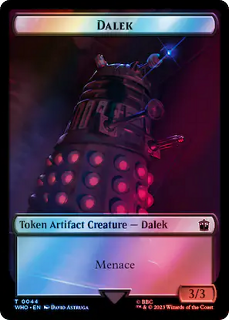 Dalek // Clue (0054) Double-Sided Token (Surge Foil) [Doctor Who Tokens] | Galactic Gamez