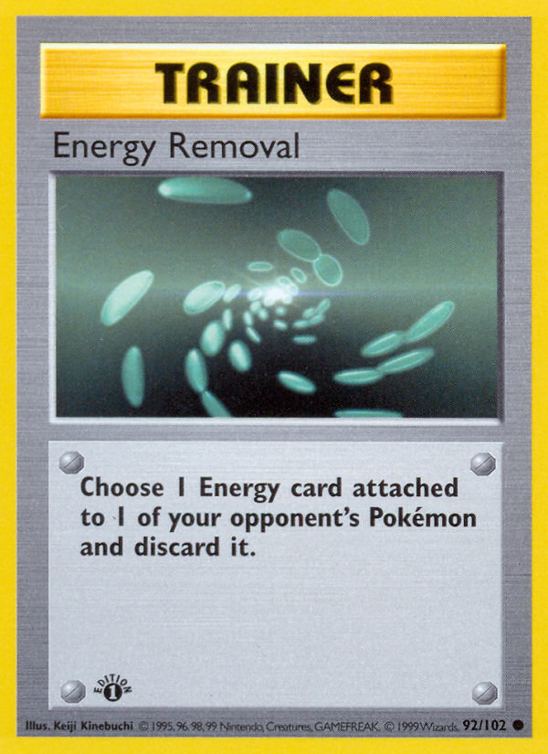 Energy Removal (92/102) (Shadowless) [Base Set 1st Edition] | Galactic Gamez