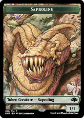 Elephant // Saproling Double-Sided Token [Dominaria Remastered Tokens] | Galactic Gamez