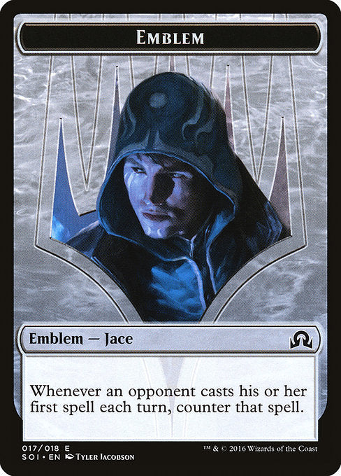 Jace, Unraveler of Secrets Emblem [Shadows over Innistrad Tokens] | Galactic Gamez