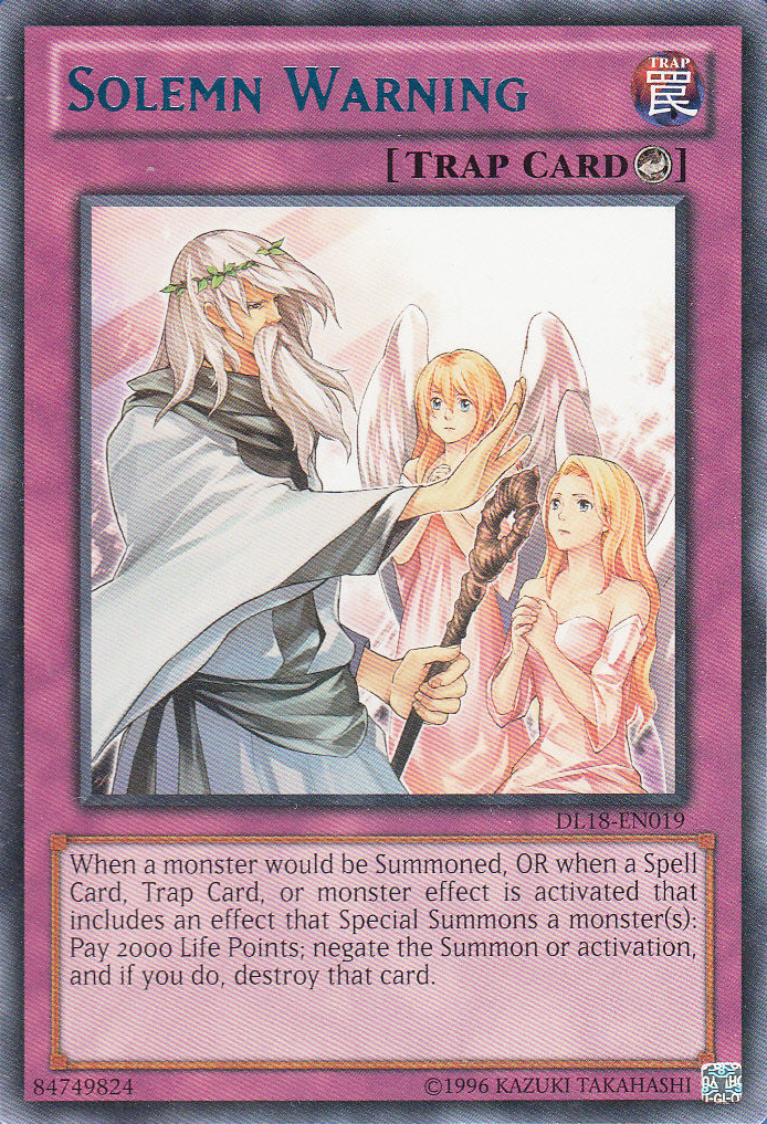 Solemn Warning (Blue) [DL18-EN019] Rare | Galactic Gamez