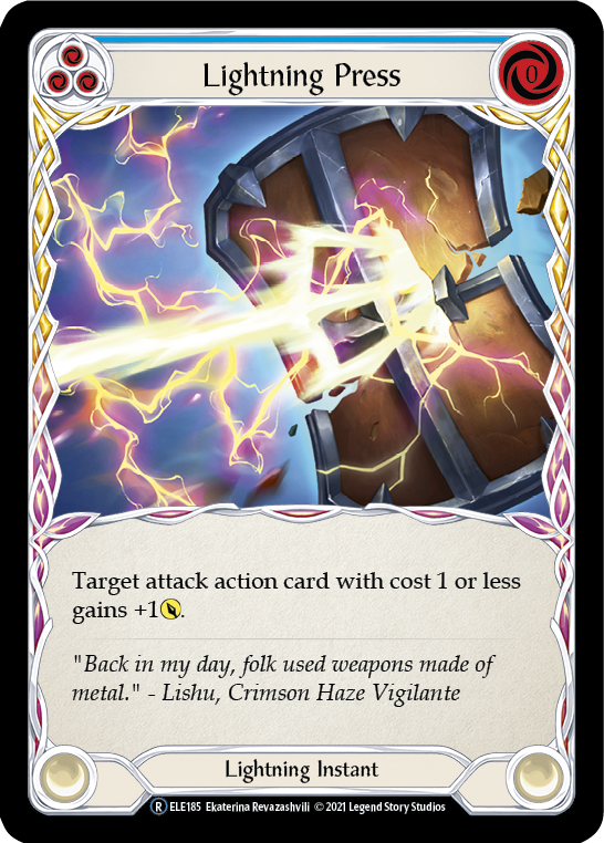 Lightning Press (Blue) [U-ELE185] Unlimited Rainbow Foil | Galactic Gamez